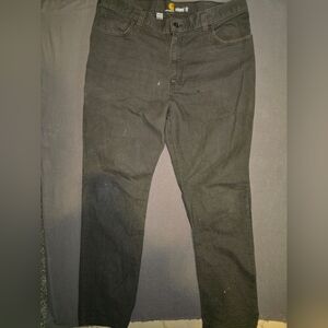 Carhartt Mens Relaxed Fit Duck Canvas Carpenter Work Pants Olive Green 36x34